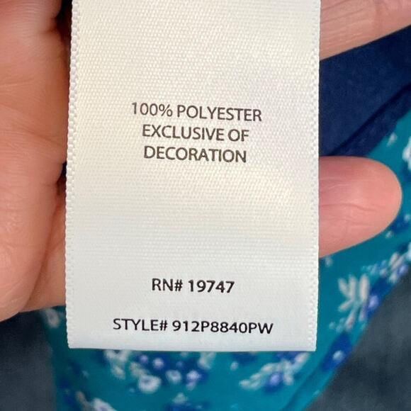 The Pioneer Woman L/XL  Blue Floral Open Cardigan/ Kimono Boho/Prairie - Picture 6 of 8